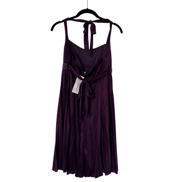 NEW! SPEECHLESS Juniors Dark Purple Sequin Formal Halter Dress Juniors Small NWT - Picture 6 of 8